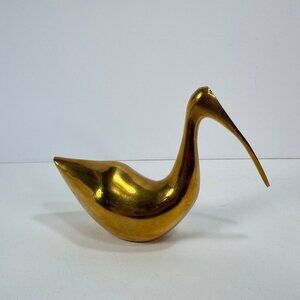 Vintage Brass Sandpiper Bird Stylized Figurine 4.5" tall